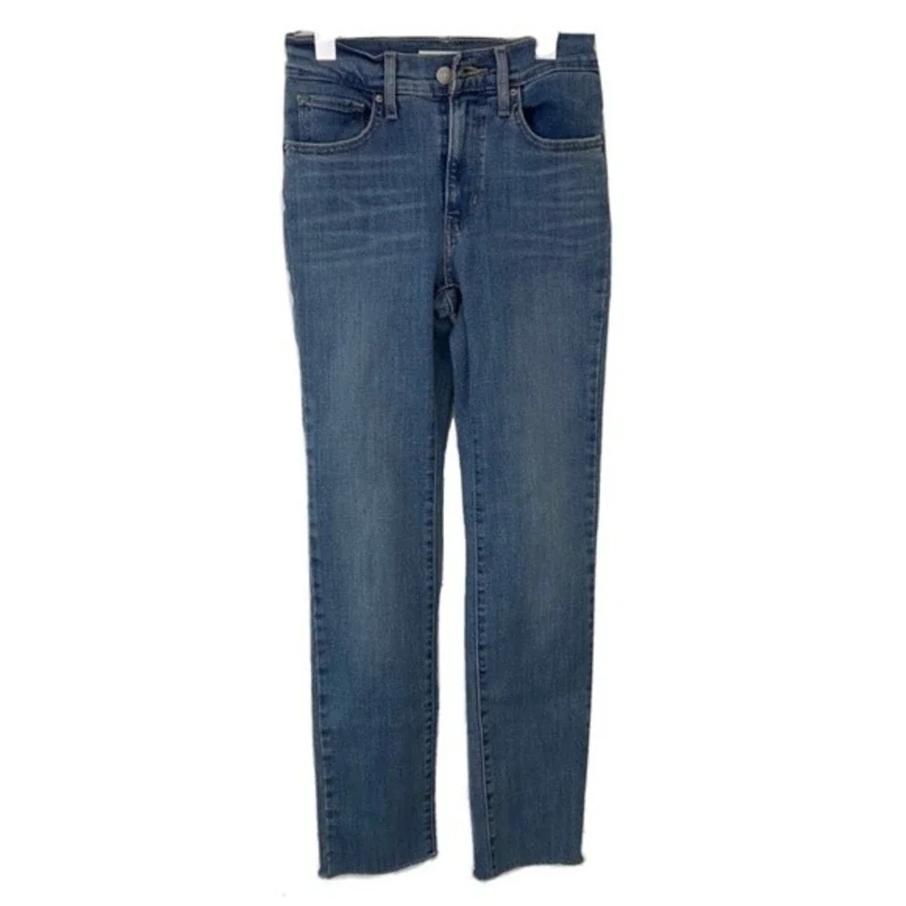 Levi’s 724 High Rise Straight Jeans Size 24 Frayed Raw Hem 90s Y2K Classic